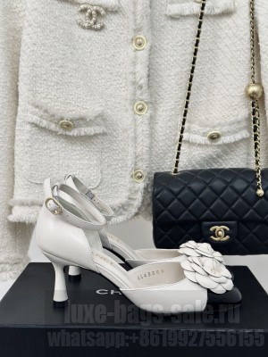 Chanel Lambskin Camellia Bloom 7cm Sandals 06