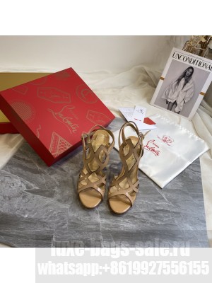 Christian Louboutin Patent Leather Strap Sandals 10cm Nude 2021 Collection