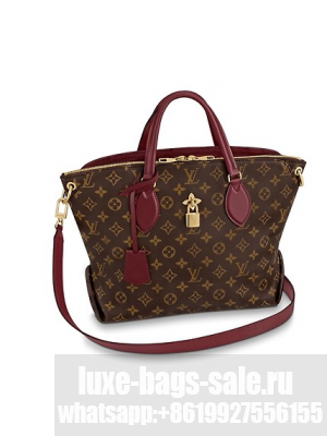 Louis vuitton original FLOWER ZIPPED TOTE MM M44347 Bordeaux
