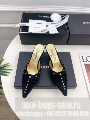 Chanel Mule suede with bow black 2025
