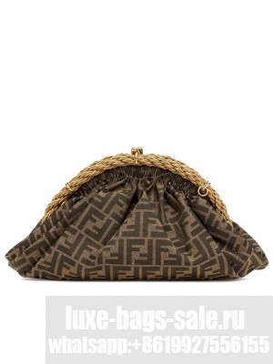 Fendi Brown FF Fabric Pochette Coffee