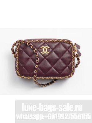 Chanel SMALL CAMERA CASE AS5086 Burgundy