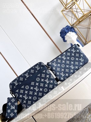 Louis Vuitton Trio Messenger M24754 Ink Blue&White