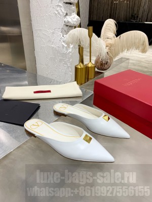 Valentino Garavani Roman Stud Mule in calfskin with maxi stud embellishment White