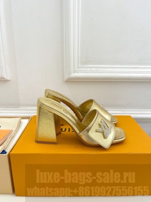 Louis Vuitton Shake Slide Sandals 8.5cm in Gold  Leather with LV Twist 2023 01