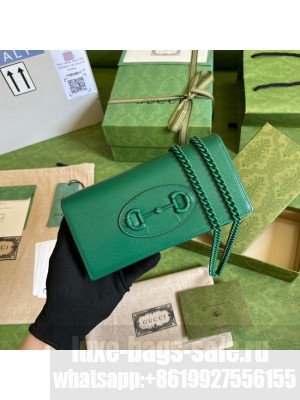 Gucci Horsebit 1955 wallet with chain 621892 green