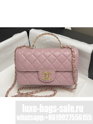Chanel MINI FLAP BAG WITH TOP HANDLE AS4924 pink