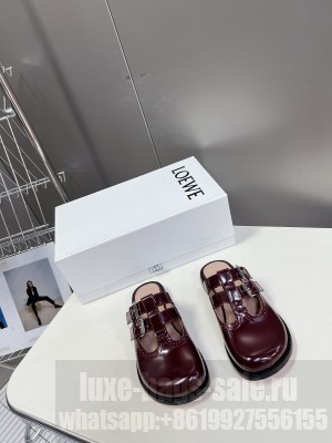 Loewe Campo Mary Jane mule in calfskin 2024 Burgundy