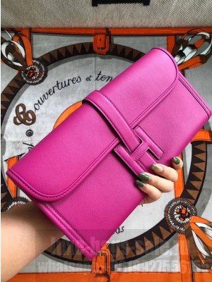 Hermes Jige Elan 29 Swift Clutch Bag Rose Tyrien