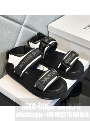 Dior D-Wander Fabric Flat Strap Sandals Black Spring/Summer 2021 Collection 03