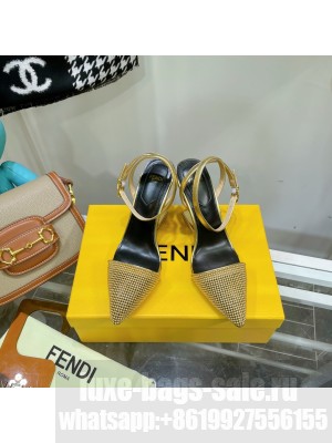 Fendace high-heeled slingbacks With Gold Crystal Pumps 2022 Collection