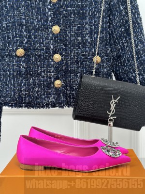 Louis Vuitton LV Initials accessory Satin Flat Ballerina Rose