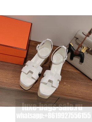 HERMES HEEL 8.5CM PLATFORM 5CM ELDA WEDGE ESPADRILLES 03