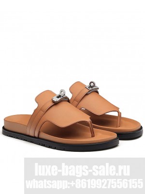 Hermes Unisex Empire Sandal Coffee