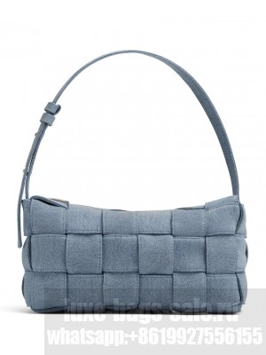 Bottega Veneta Brick Cassette Shoulder Bag 709628 Blue