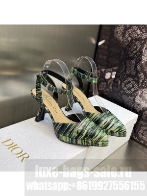 Dior Pumps 8cm in Printed Leather Green 2023 