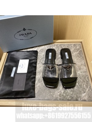 Prada Plexiglas Sandals Slides Flats 2022 Collection,Black