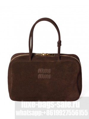 Miu Miu Beau Tote Bag 5BB117 Dark Coffee