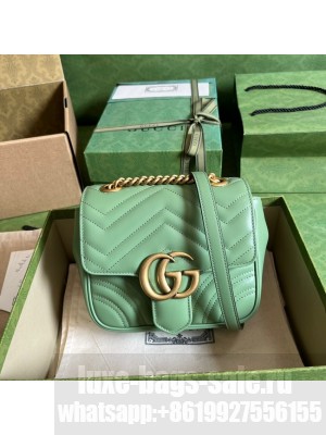 Gucci GG Marmont mini shoulder bag 739682 Sage green