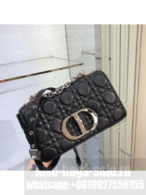 Dior SMALL DIOR CARO BAG Soft Cannage Calfskin M9241 Black