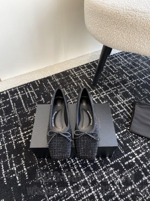 Alexander Wang billie flat in black crystal satin