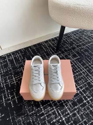 Miu Miu suede sneakers white
