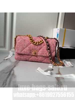 CHANEL 19 HANDBAG  Tweed AS1160&AS1161 dark pink