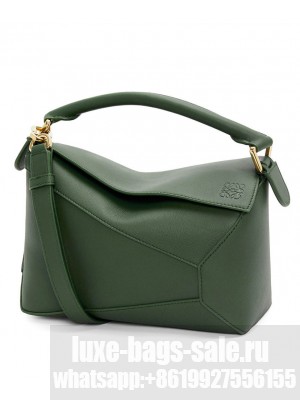 Loewe Mini Puzzle Bag In Classic Calfskin Green