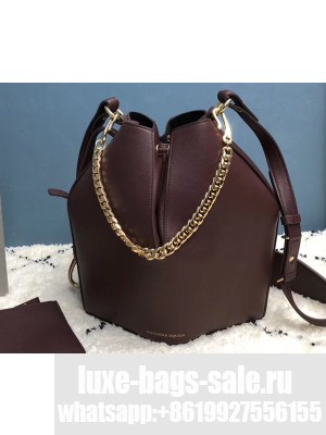 Alexander Mcqueen Calf Leather The Bucket Bag Burgundy