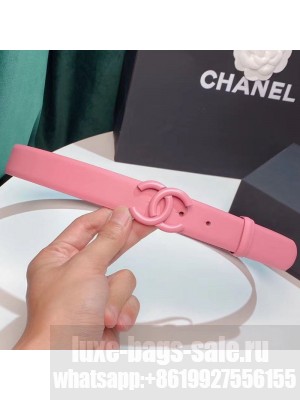 Chanel Leather Belt 30mm with Matte CC Buckle Pink  2021 Collection