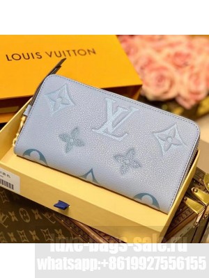 Louis Vuitton Gradient Monogram Leather Zippy Wallet M80402 Blue 2021 Collection