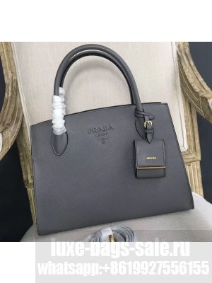 Prada Monochrome Top Handle Bag 1BA155 Gray
