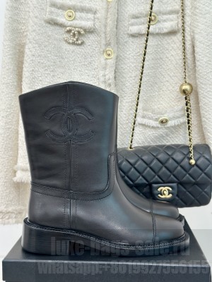 Chanel Women's 3cm Calfskin Rider Ankle Boots Black 2024 