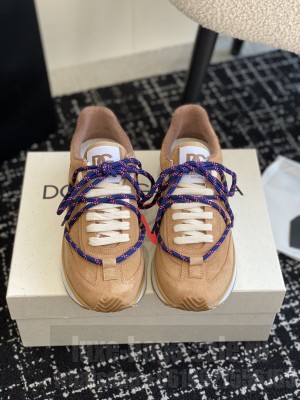 Dolce & Gabbana Man's Suede DG Runner sneakers brown
