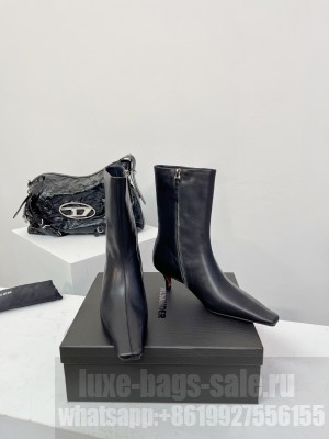 Jil Sander 5cm Calfskin Leather side zip boots black