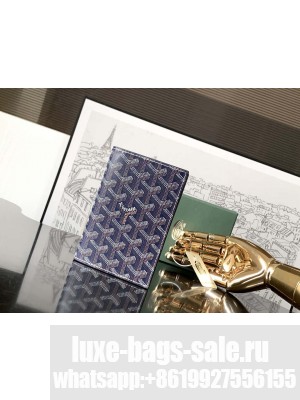 Goyard Grenelle Passport Cover Navy Blue
