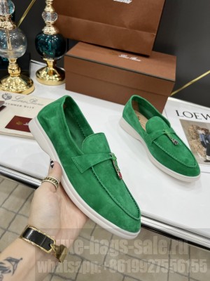 Loro Piana Unisex Summer Charms Walk Moccasin Suede Calfskin 2022 Collection 014