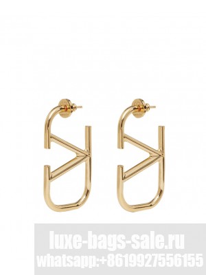 Valentino Vlogo Signature Metal Earrings Golden