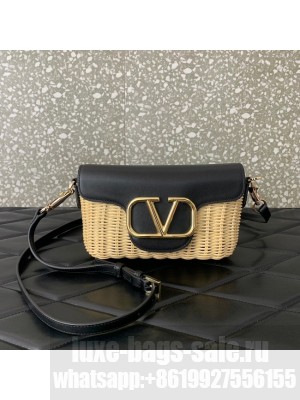 VALENTINO Small Woven Shoulder Bag 5055 black