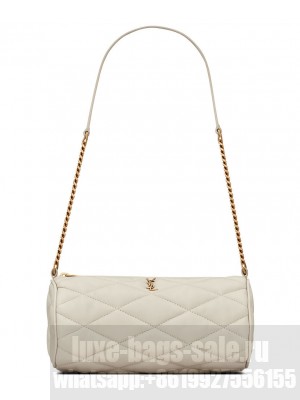 Saint Laurent Sade Mini Tube Bag In Quilted Lambskin Cream