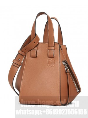 Loewe Compact Hammock Bag In Classic Calfskin Coffee