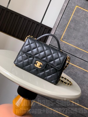 Chanel SMALL FLAP BAG WITH TOP HANDLE AS5355 BLACK
