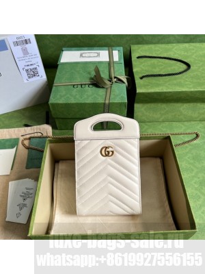 Gucci GG Marmont top handle mini bag 699756 white