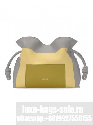 Loewe Medium Flamenco Knot-Detail Panelled Shoulder Bag Green