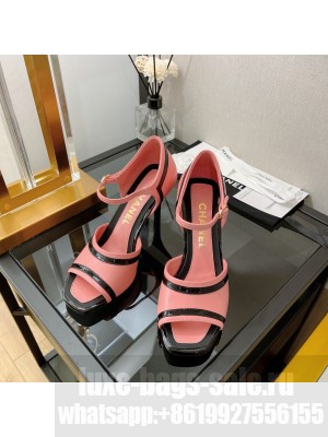 Chanel Lambskin & Patent Calfskin G38841 8.5cm Pink Pumps 