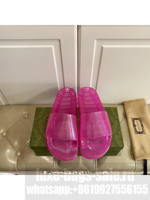 Gucci Unisex Transparent PVC Slide Sandals 06 2021 Collection