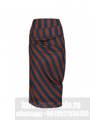 Fendi Women's Pequin Silk Skirt Brown