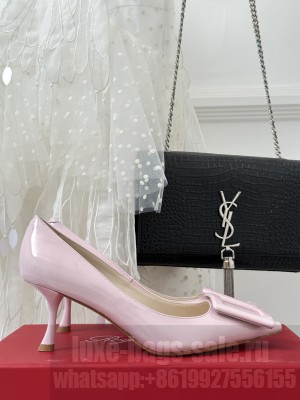 Roger Vivier buckle 7cm patent leather pump pink
