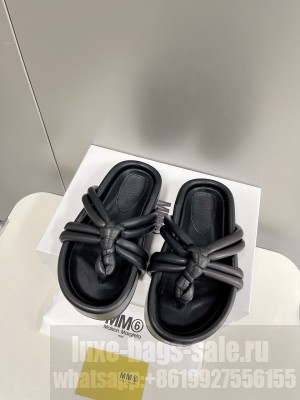 Maison Margiela mm6 flip flop sandals Black 2022 Collection