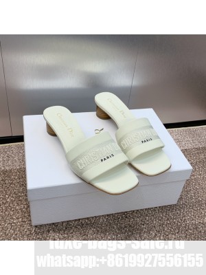 Christian Dior Women's Dway Heeled Slide White